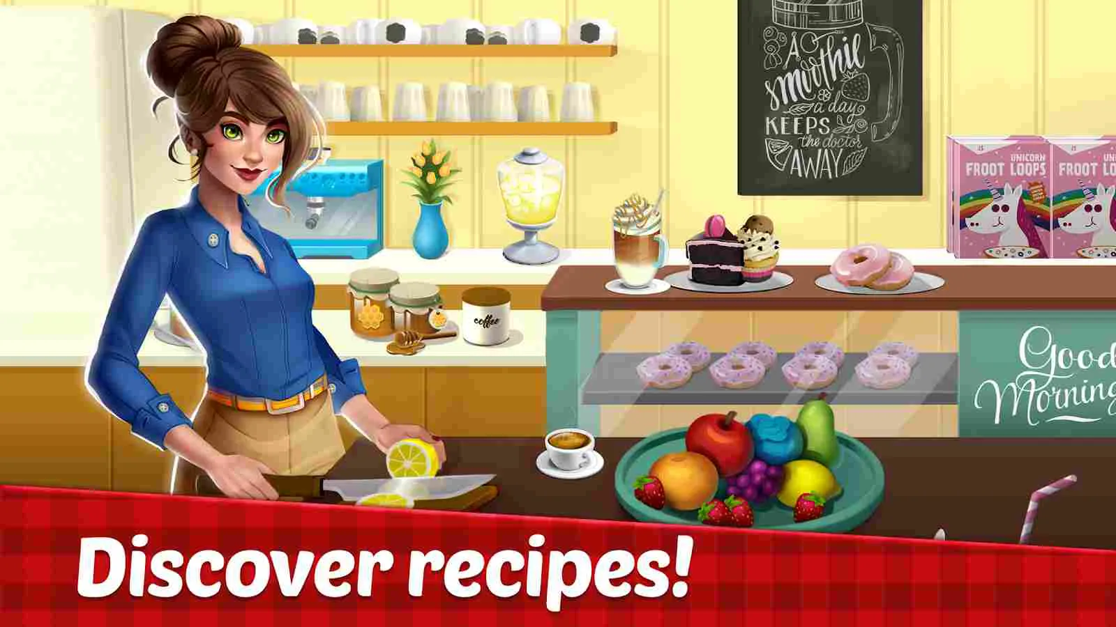 Ảnh 3 của Tải game Fancy Cafe Mod APK 3.2 (Menu, Vô hạn tiền) Không gian trang trí độc đáo của quán cà phê trong Fancy Cafe