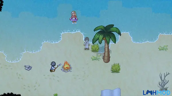 Ảnh 3 của Finding Paradise Mod Apk 1.0.7 (Chơi đầy đủ, Mở khóa) Nhân vật trong Finding Paradise đang nhìn vào một hình ảnh