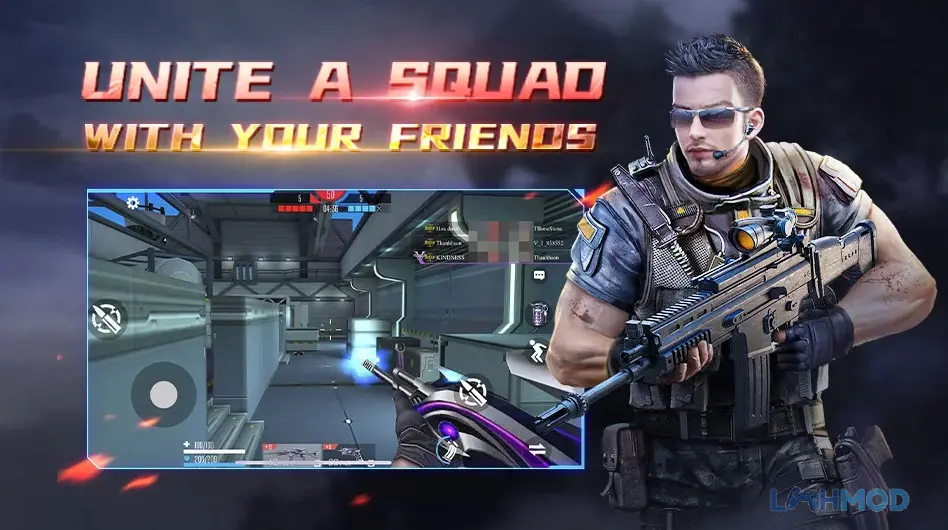 Ảnh 2 của Tải Fire at Will Apk 2.2.6 cho Android iOs Ba nhân vật với vũ khí đang giao tranh trong một khu công nghiệp