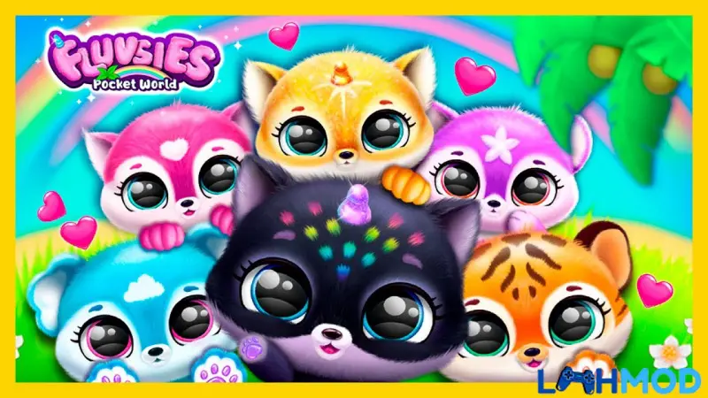 Ảnh 2 của Tải Fluvsies – A Fluff to Luv Mod Apk v13.1.2 (Vô hạn tiền) Người chơi tương tác với Fluvsies vừa nở từ trứng