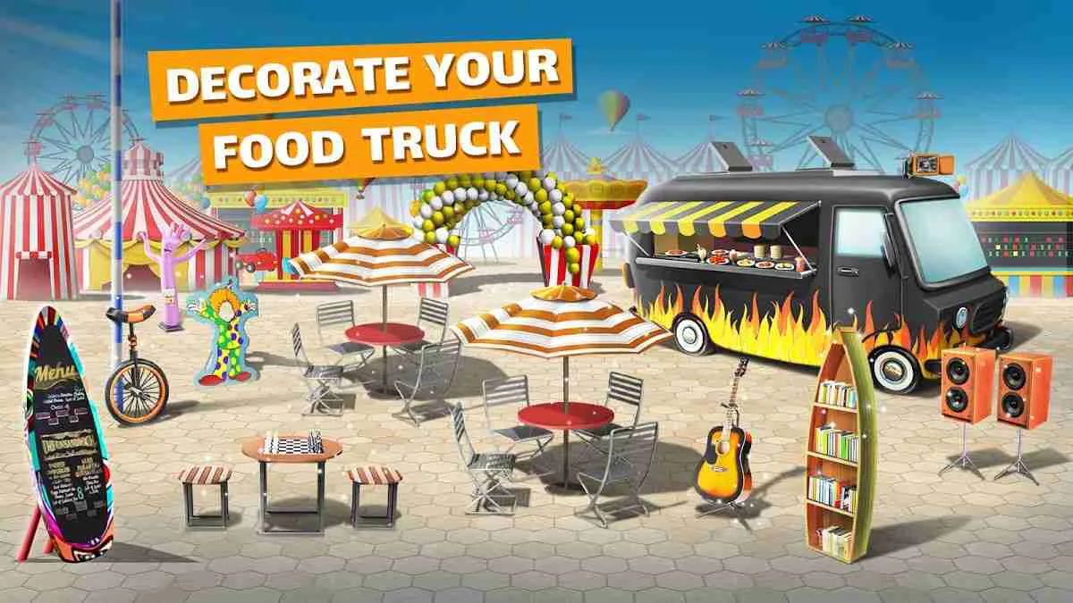 Ảnh 2 của Tải game Food Truck Chef Mod APK 8.30 (Menu, Vô Hạn Coins) Nâng cấp thiết bị nhà bếp trong game Food Truck Chef Mod