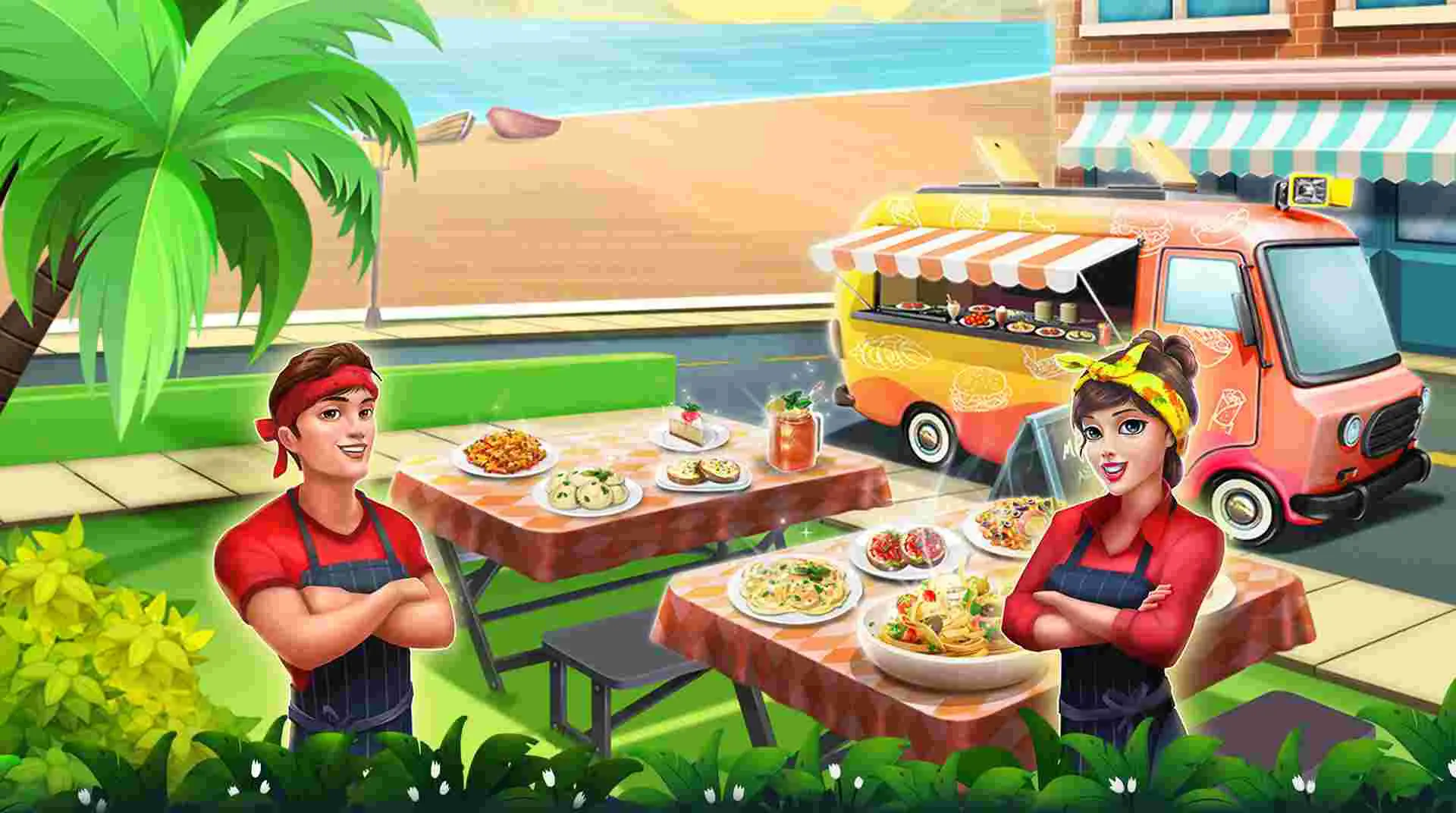 Ảnh 4 của Tải game Food Truck Chef Mod APK 8.30 (Menu, Vô Hạn Coins) Đầu bếp đang nấu ăn trên xe tải