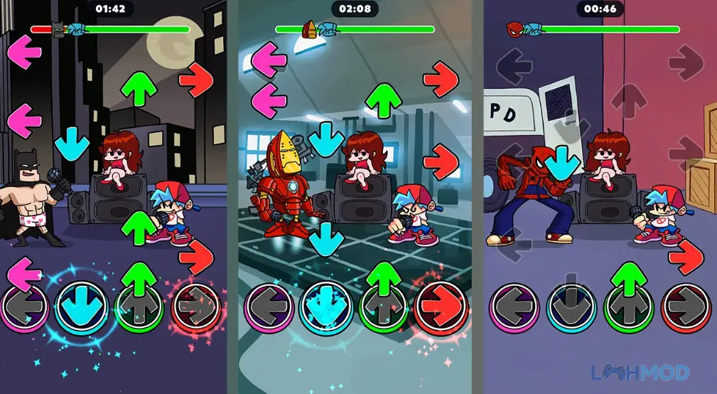 Ảnh 3 của Tải Friday Funkin FNF Music Night Apk 1.0.4 cho Android iOs Giao diện gameplay Friday Funkin: FNF Music Night với các phím mũi tên âm nhạc