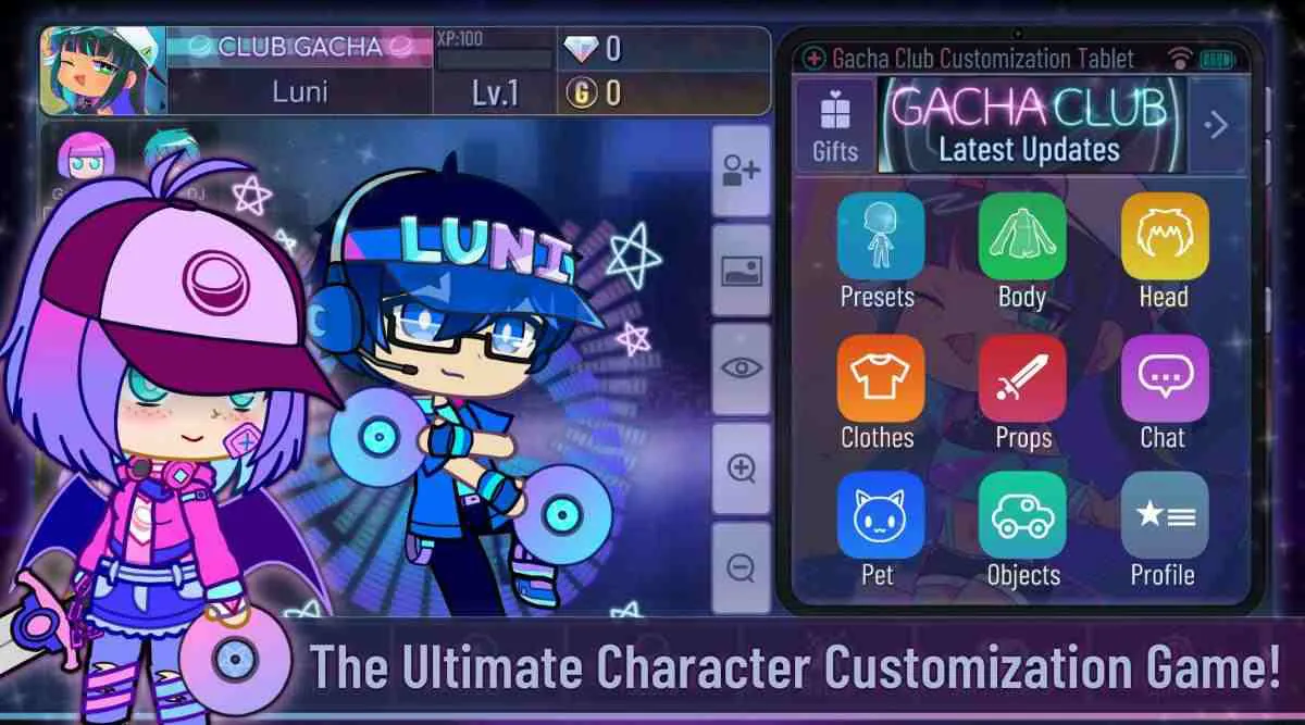 Ảnh 2 của Tải Gacha Club Mod APK 1.1.0 (Menu, Vô Hạn Tiền) Giao diện tùy chỉnh nhân vật và trang phục trong Gacha Club Mod