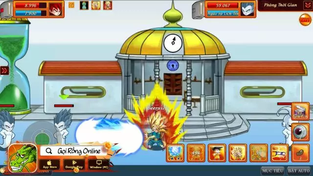 Ảnh 10 của Tải game Gọi Rồng Online Mod APK 0.4.2 Màn hình giao diện game Gọi Rồng Online, hiển thị các tùy chọn và chỉ số nhân vật