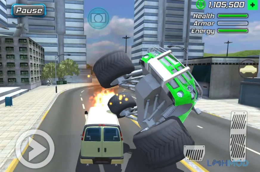 Ảnh 2 của Tải Grand Action Simulator New York Mod Apk v1.7.7 (Vô Hạn Năng Lượng) Android iOs Cảnh sát truy đuổi một chiếc xe thể thao qua các đường phố nhộn nhịp của New York