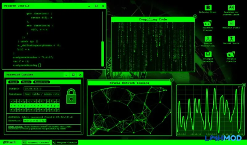 Ảnh 3 của Tải Hacker Typer Apk 7.0 cho Android Giao diện Hacker Typer trên điện thoại với mã code đang chạy