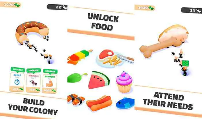 Ảnh 3 của Tải game Idle Ants Mod Apk 4.3.1 (Menu, Mở Khóa/Vô Hạn Tiền) Giao diện chơi game Idle Ants Simulator với nhiều kiến hoạt động