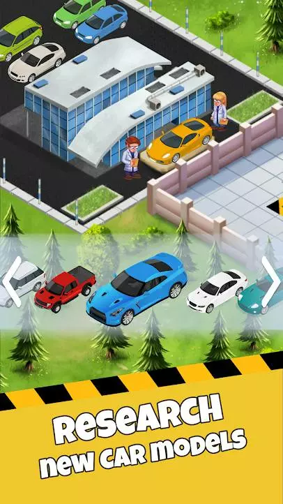 Ảnh 1 của Idle Car Factory Mod APK 14.3.7 (Vô Hạn Tiền) Giao diện dây chuyền sản xuất ô tô tự động trong game Idle Car Factory