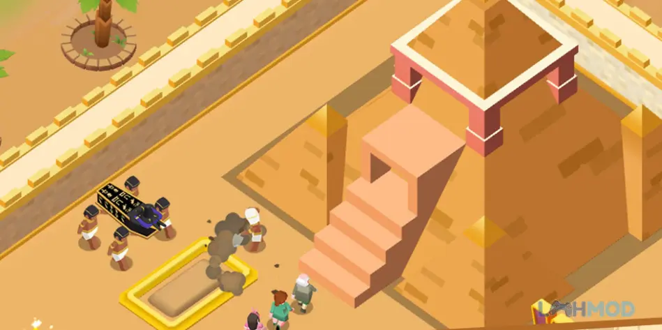 Ảnh 2 của Tải Idle Mortician Tycoon Mod Apk 1.0.19 (Vô hạn tài nguyên) cho Android iOs Giao diện quản lý nhà tang lễ trong Idle Mortician Tycoon với nhiều khu vực hoạt động