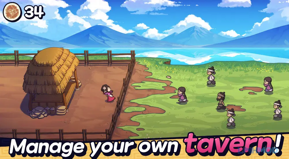 Ảnh 2 của Tải Jumo Clicker Apk 1.0.40 cho Android iOs Cảnh quán rượu Jumo Clicker với các nhân vật đang phục vụ khách