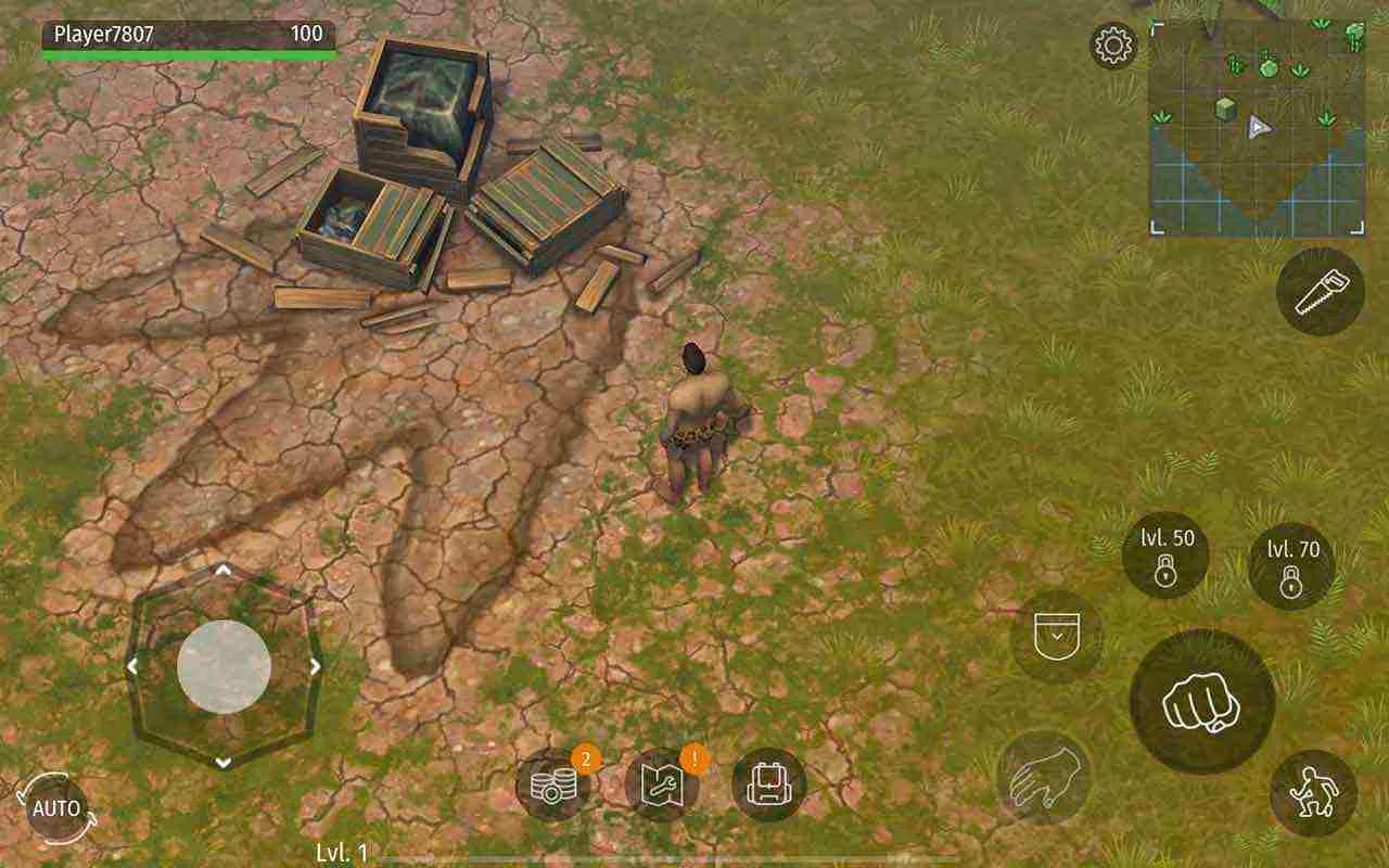 Ảnh 2 của Jurassic Survival Mod APK 2.7.0 (Menu, Craft, Chế Tạo Miễn Phí) Giao diện sinh tồn trong môi trường khắc nghiệt của Jurassic Survival Mod