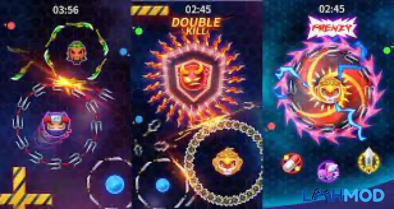 Ảnh 2 của Tải Knives Crash Mod Apk 1.0.29 (Mod kim cương/ Đá quý) Một trận chiến sôi động trong Knives Crash, các nhân vật đang giao tranh với hàng loạt vũ khí bay lượn.