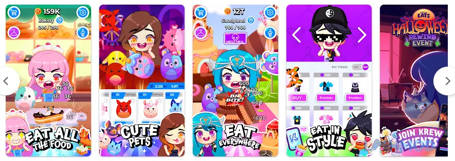 Ảnh 4 của Tải KREW EATS Mod Apk v33.8 (Vô Hạn Tiền) cho Android iOs Nhân vật KREW tham gia nấu ăn trong chế độ Bếp KREW sôi động