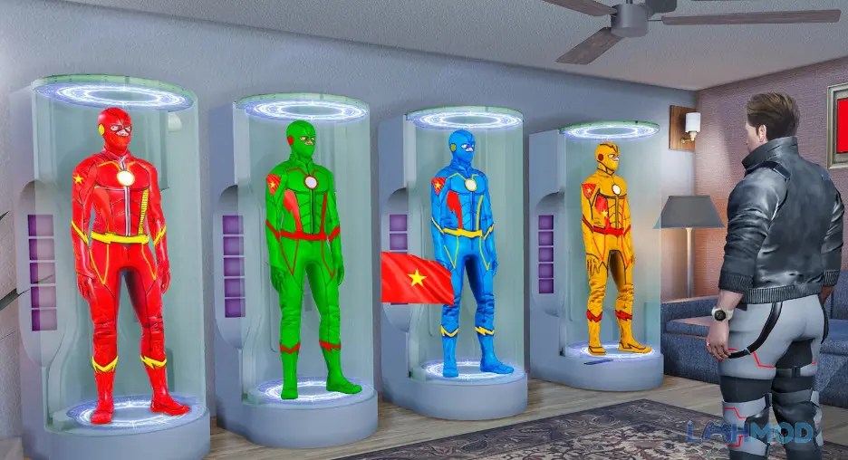 Ảnh 4 của Tải game Light Speed Hero Superhero Apk 5.3 cho Android iOs Người hùng tốc độ đối mặt với nhiều kẻ thù trong trận chiến