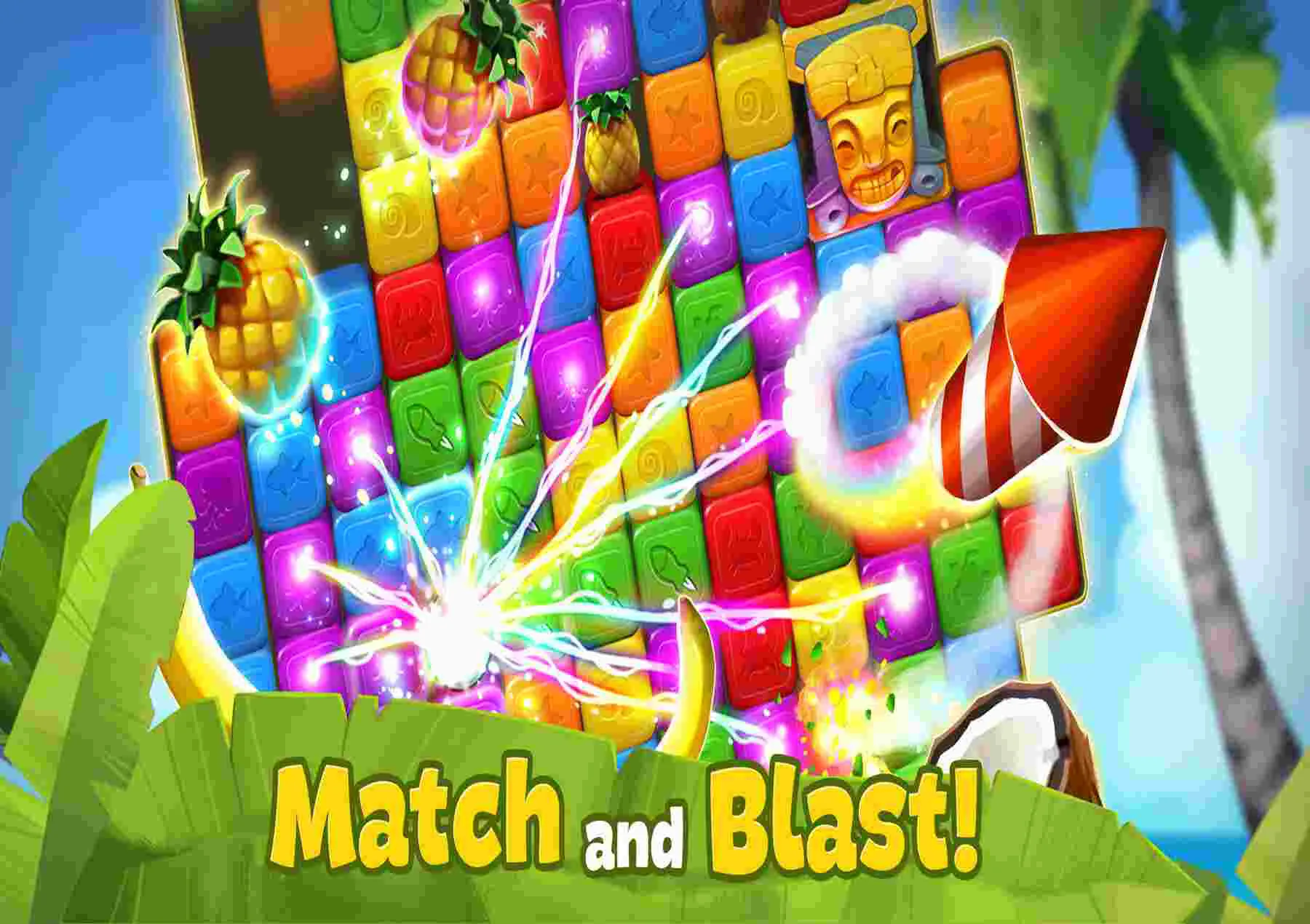 Ảnh 3 của Lost Island Mod APK 1.1.1011 (Menu, Vô Hạn Lives) Màn hình trò chơi Match 3 với các viên gạch nhiều màu sắc trong Lost Island Mod