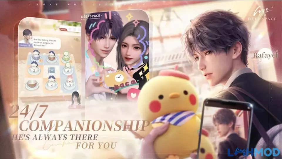 Ảnh 4 của Tải Love And Deepspace Apk Việt Hóa v3.0.3 Nhân vật nữ chính cùng bạn đồng hành luôn sát cánh trong Love and Deepspace APK