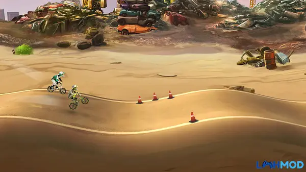 Tay đua Mad Skills BMX 2 đang chuẩn bị cho một cú nhảy vượt địa hình