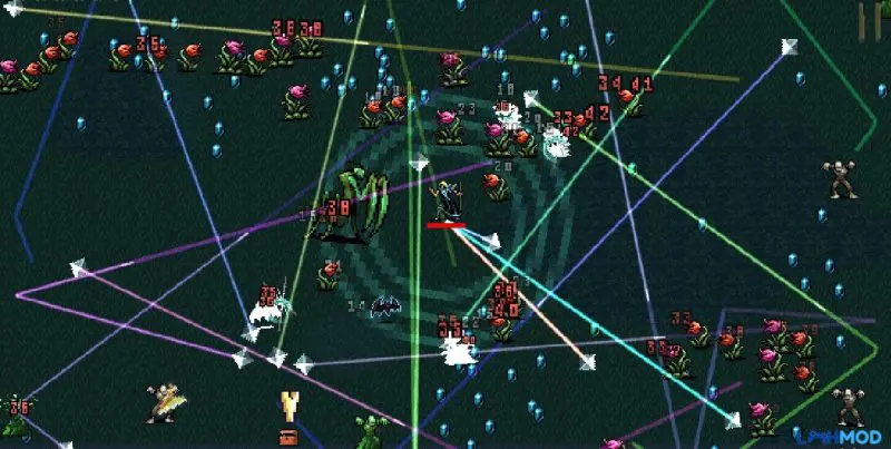 Ảnh 3 của Tải Magic Survival Mod Apk 0.843 (Vô hạn tiền/ Mở khoá) Nhân vật trong Magic Survival đang sử dụng phép thuật để tấn công