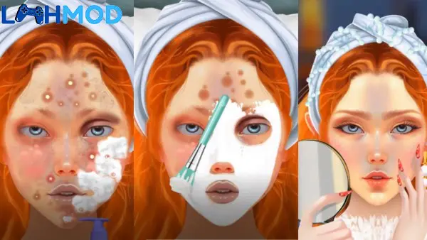 Ảnh 2 của Tải Makeover & Makeup ASMR APK 1.0.4 cho Android iOS Giao diện Makeover Makeup ASMR khi đang thực hiện chăm sóc da