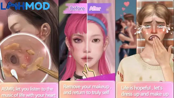 Ảnh 3 của Tải Makeover & Makeup ASMR APK 1.0.4 cho Android iOS Thực hiện các bước trang điểm chi tiết trong Makeover Makeup ASMR