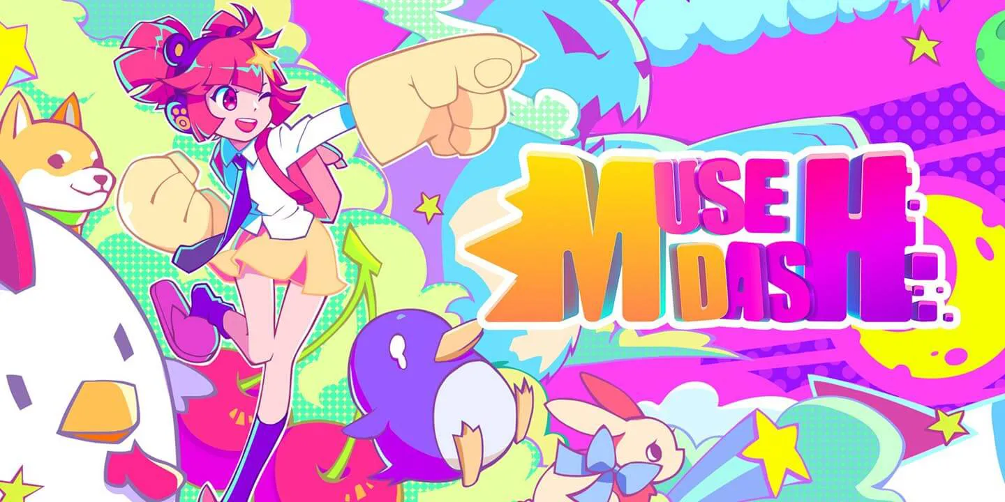 Ảnh 2 của Tải game Muse Dash MOD APK 5.3.0 cho Android Màn hình giao diện Muse Dash MOD APK với hình ảnh nữ đấu sĩ và các nốt nhạc