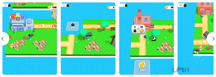 Người chơi đang dọn dẹp và xây dựng khu phố mới