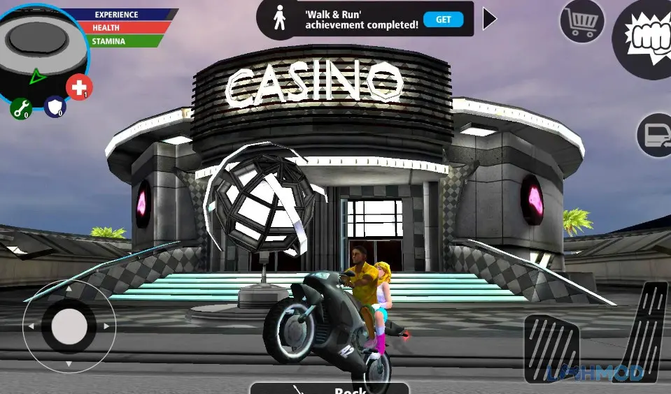 Cảnh trong game New Gangster Crime với xe hơi và nhân vật