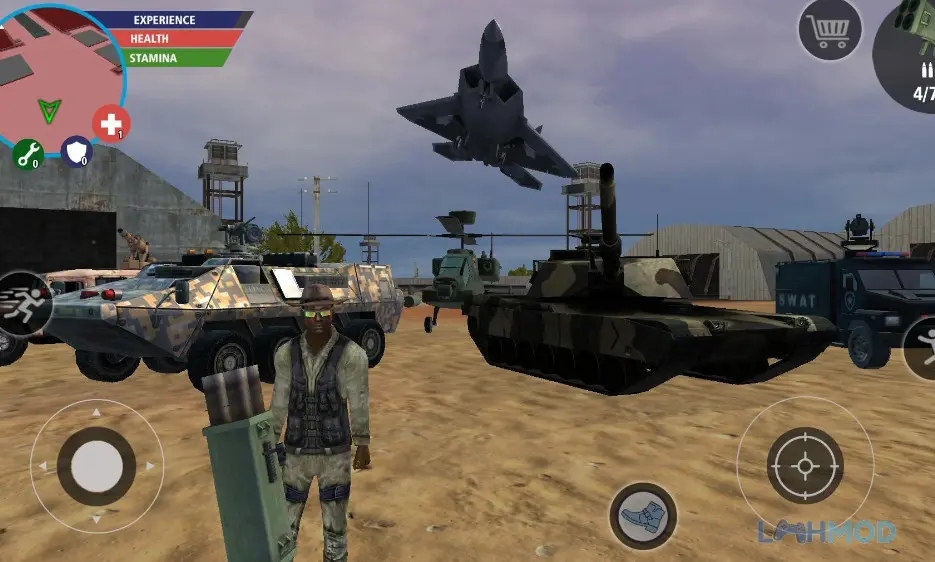 Nhân vật New Gangster Crime đang sử dụng súng