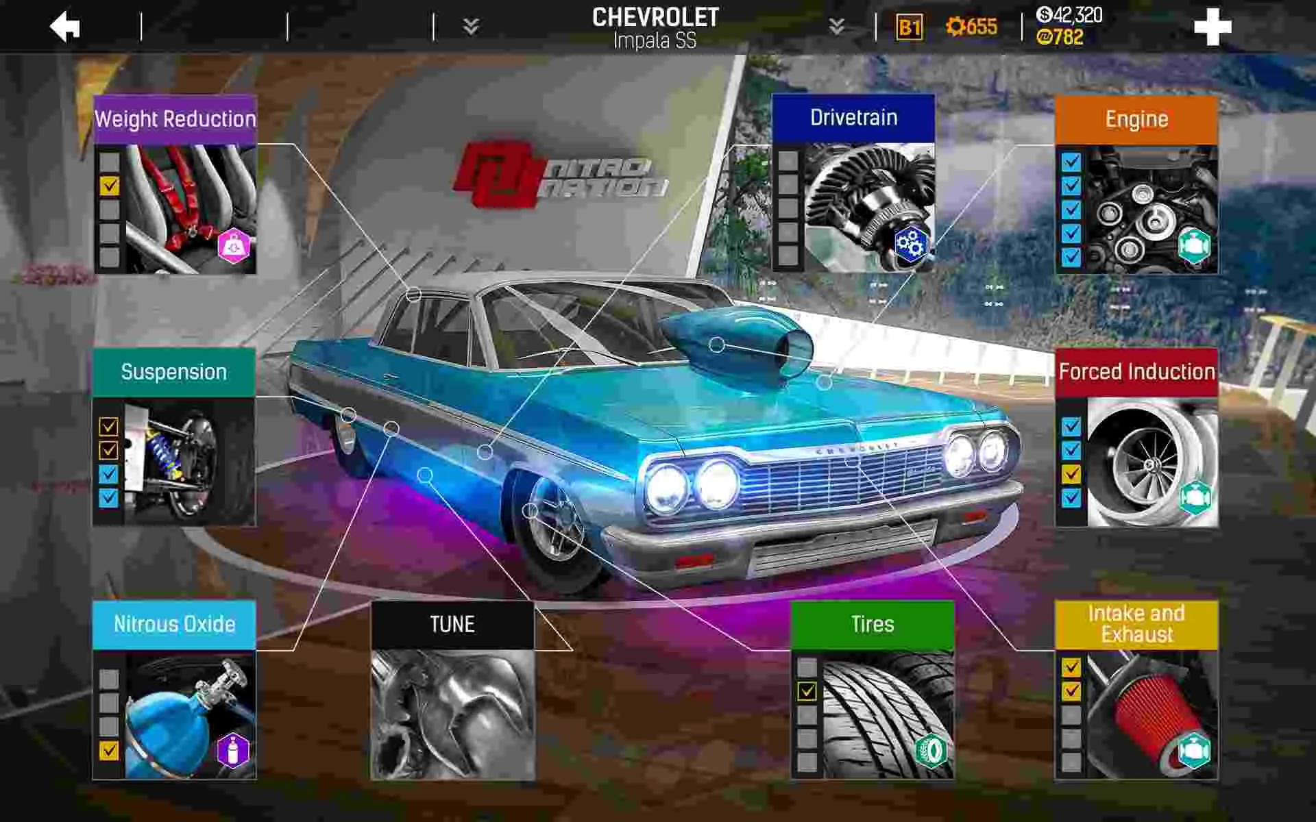 Ảnh 3 của Tải Nitro Nation Drag & Drift Mod APK 7.8.3 (Menu, Auto Perfect) Đồ họa 3D sắc nét cùng hiệu ứng tốc độ mãn nhãn