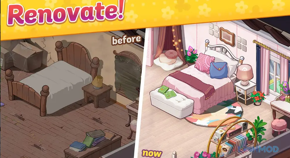 Ảnh 2 của Tải Ohana Island Mod Apk 1.8.6 (Vô Hạn Tiền) cho Android iOs Màn hình giải đố match-3 đầy màu sắc trong Ohana Island Mod