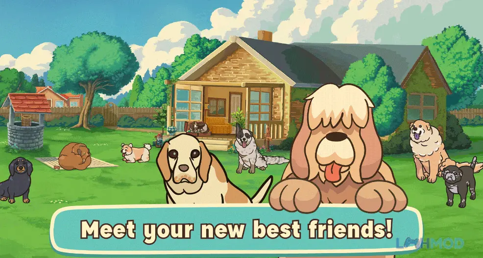 Ảnh 2 của Tải game Old Friends Dog Game Mod Apk 1.18.21 (Vô Hạn Vé, Tiền) cho Android iOs Chú chó đang vui vẻ chơi đùa với món đồ chơi trong khu bảo tồn
