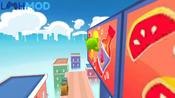 Ảnh 4 của Tải Om Nom Run 2 Parkour APK 1.1.1 cho Android iOS Om Nom đang thực hiện pha nhào lộn trên không