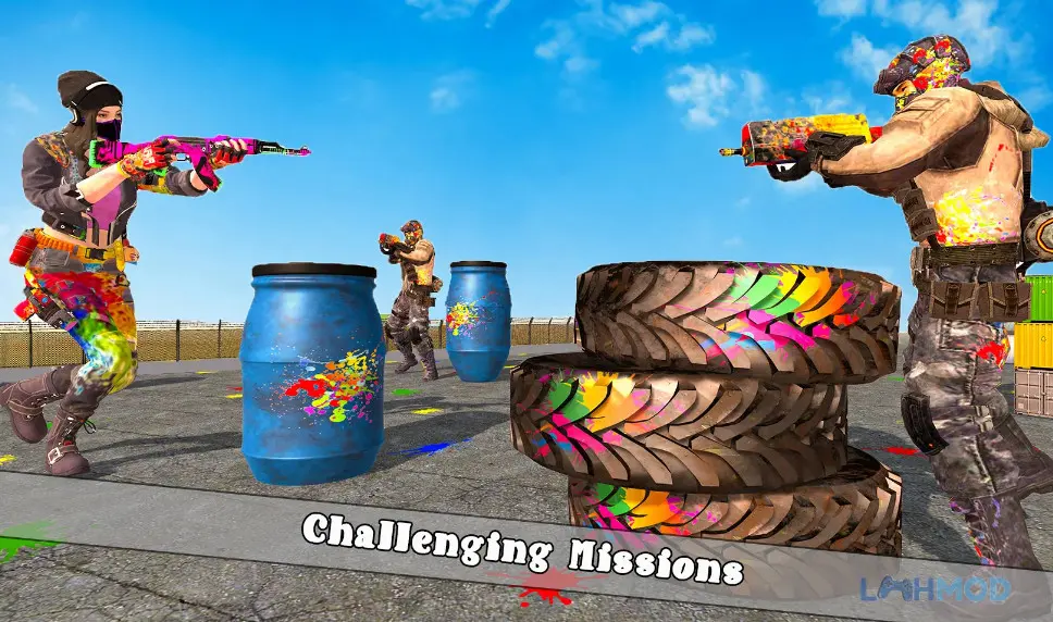 Ảnh 1 của Tải Paintball Battle Arena Shoot Apk 1.0.9 cho Android iOs Người chơi tham gia trận chiến súng sơn kịch tính
