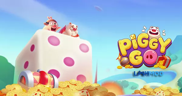 Ảnh 3 của Tải Piggy Go Mod APK V4.30.1 (Vô hạn xu/Hack xúc xắc) Android iOS Màn hình giao diện chính của game Piggy Go hiển thị các tính năng