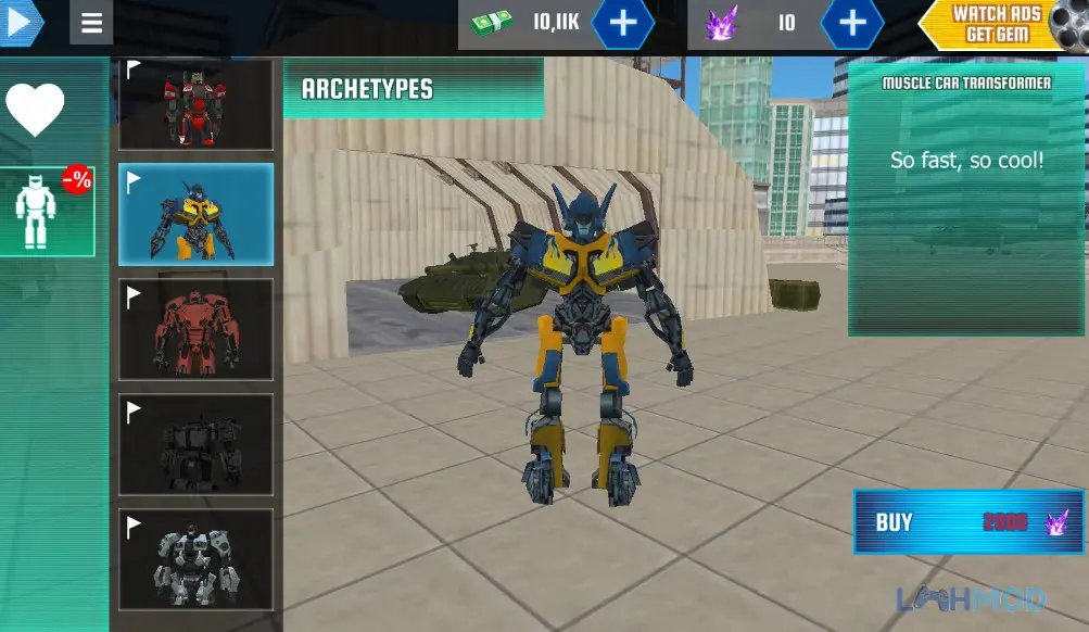 Ảnh 3 của Tải Robot Shark Mod Apk 3.2.8 (Vô Hạn điểm) cho Android iOs Robot cá mập đang tấn công trên đất liền, cảnh sát đối đầu