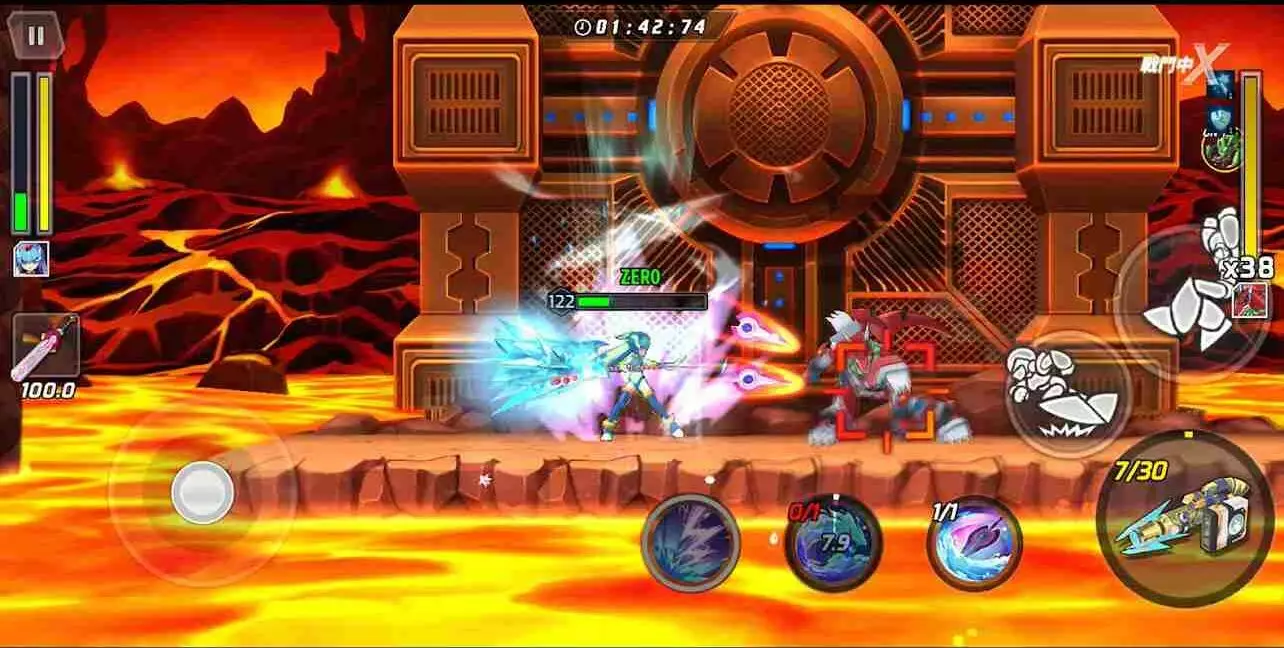 Ảnh 1 của Tải MEGA MAN X DiVE Mod APK 4.12.0 (Mở Khoá) Lối chơi hành động bắn súng của X trong một màn chơi đầy kẻ địch