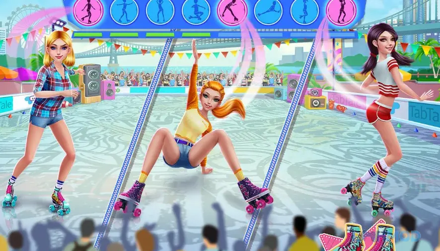 Ảnh 3 của Tải Roller Skating Girls Mod Apk 1.2.4 (Mở khóa All) cho Android iOs Giao diện tùy chỉnh nhân vật với nhiều lựa chọn trang phục và kiểu tóc trong game