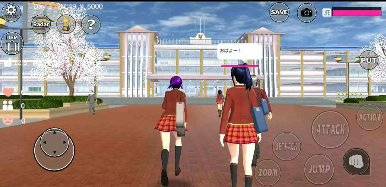 Ảnh 4 của SAKURA School Simulator Mod APK (Vô Hạn Tiền, Mở Khóa) v1.045.17 Nữ sinh trong Sakura School Simulator với hiệu ứng đặc biệt