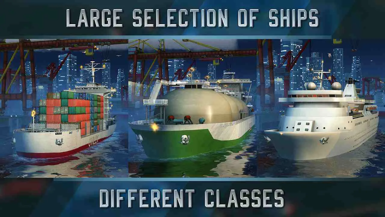 Ảnh 2 của Ship Sim 2019 Mod APK 2.1.2 (Menu, Vô Hạn Tiền) Một con tàu lớn đang đang di chuyển trên biển trong Ship Sim 2019