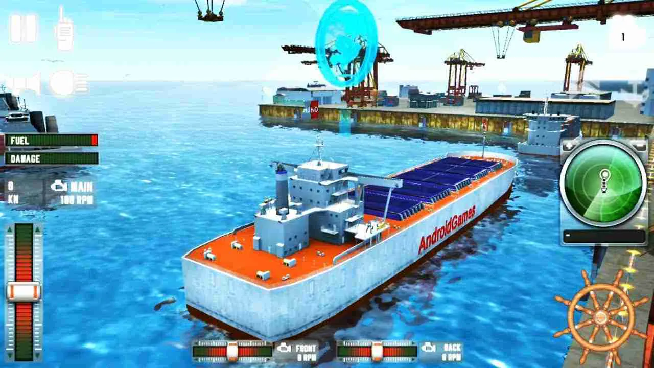 Ảnh 4 của Ship Sim 2019 Mod APK 2.1.2 (Menu, Vô Hạn Tiền) Khung cảnh hoàng hôn trên biển khi lái tàu trong Ship Sim 2019