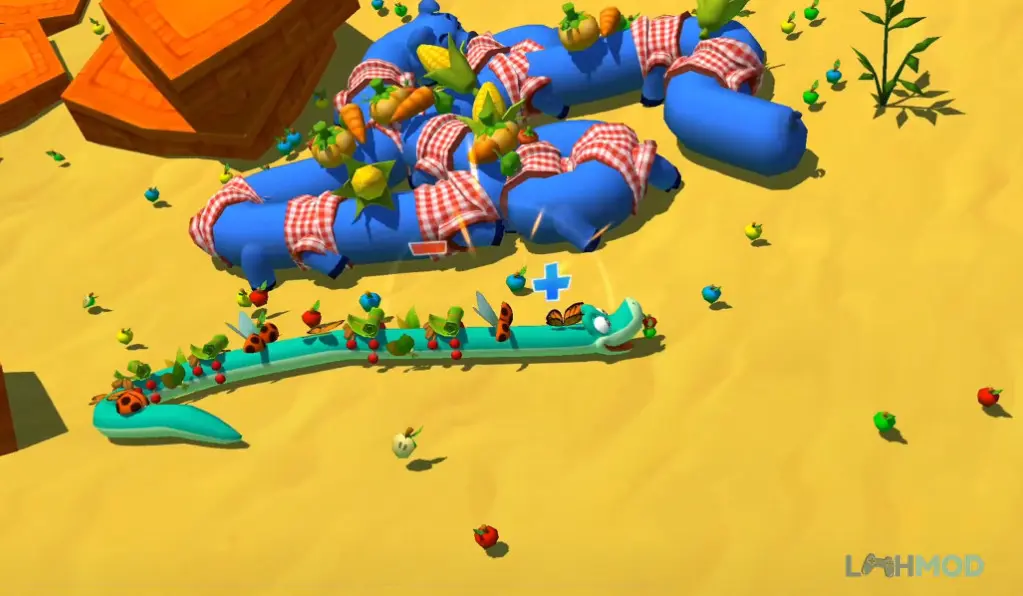 Ảnh 3 của Tải Snake Rivals Mod Apk v0.66.1 (Không QC) cho Android iOs Con rắn dài đang di chuyển trong Snake Rivals