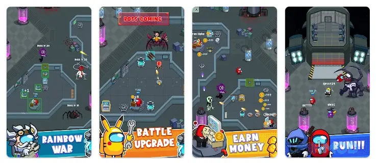 Ảnh 4 của Tải Space Survivor Mod Apk 1.0.2 (Vô hạn tiền/ Đá quý) cho Android iOs Giao diện phòng thủ và nâng cấp trong tàu vũ trụ của Space Survivor Mod