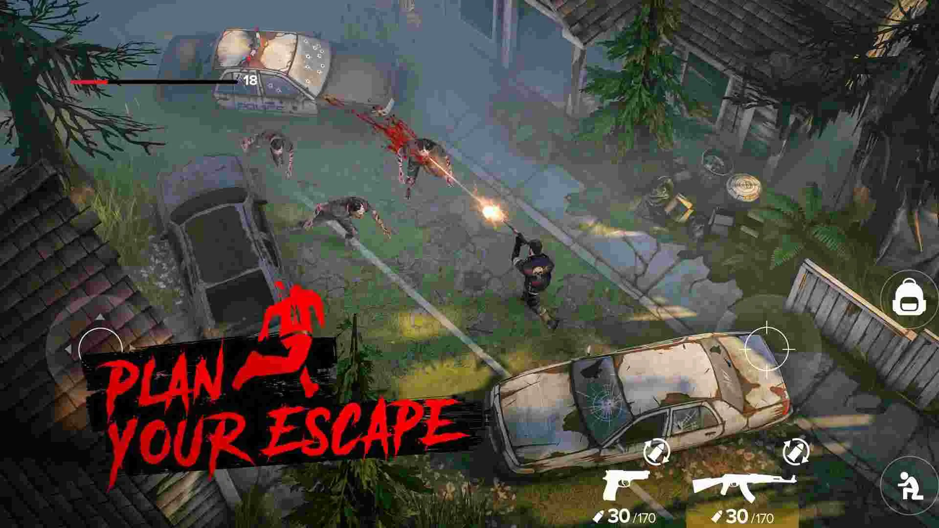 Ảnh 2 của Tải game Stay Alive Mod APK 0.15.9 (Menu, Bất tử) Người chơi đang chiến đấu với zombie trong Stay Alive Mod