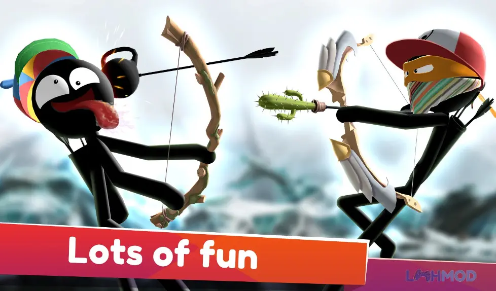 Giao diện bắn cung trong Stickman Archer Online Mod