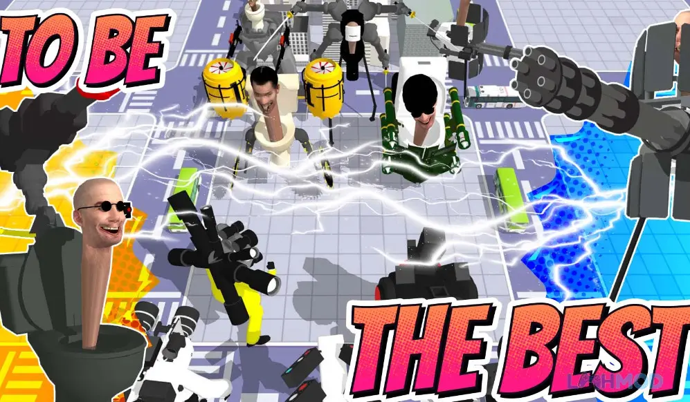 Ảnh 1 của Tải Superhero Blue Monster Color Mod Apk 1.0.12 (Free Rewards) cho Android iOs Cảnh chiến đấu hoành tráng với đội quân siêu anh hùng đang hợp nhất các quái vật