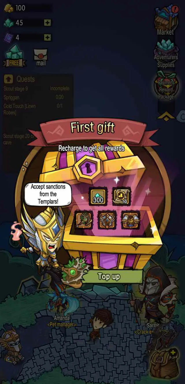 Ảnh 3 của Tải The Greedy Cave Mod APK 4.0.9 (Menu, Vô Hạn Kim Cương/Vàng) Ảnh chụp màn hình chiến đấu trong The Greedy Cave