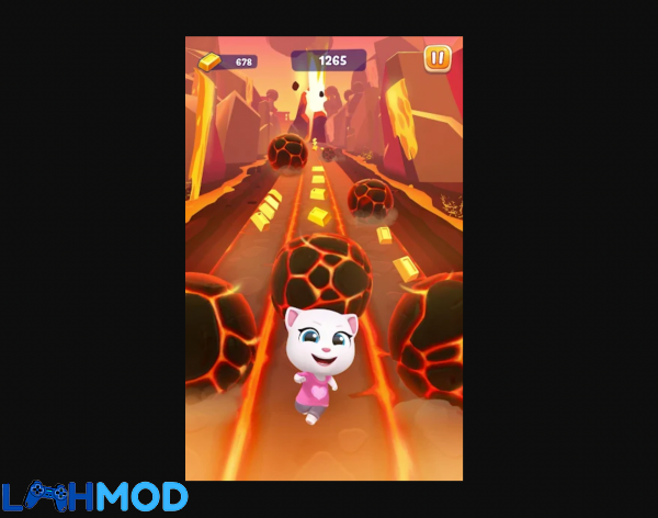 Ảnh 2 của Tải Talking Tom Time Rush APK 1.0.44.16992 cho Android iOS Mèo Tom và Becca đang chạy trên đường ray xe lửa trong thế giới song song