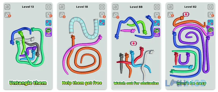 Ảnh 2 của Tangled Snakes Mod Apk 29.0.1(Mở Khóa) – LMHMOD Cận cảnh giao diện Tangled Snakes Mod khi chơi
