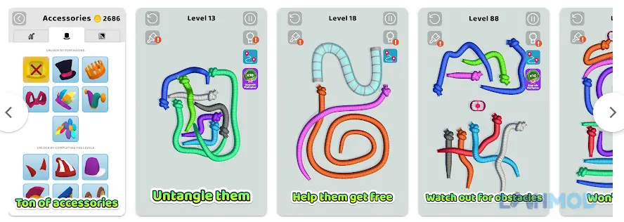 Ảnh 3 của Tangled Snakes Mod Apk 29.0.1(Mở Khóa) – LMHMOD Màn hình chơi game Tangled Snakes Mod